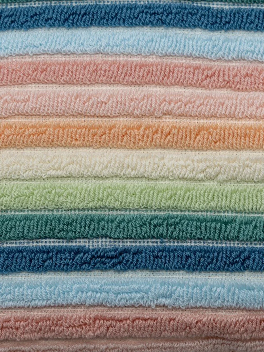 NWT Rachel Zoe Cotton Bath Towels Set of 2 Retro Pastel Striped Ribbed Coastal